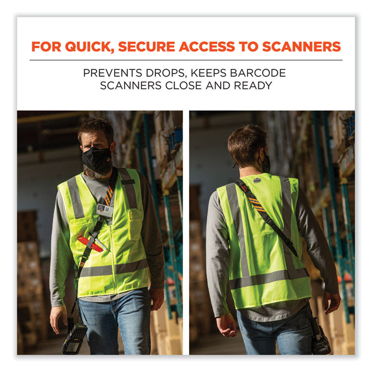 Squids 3137 Padded Barcode Scanner Lanyard Sling, 49" to 60" Long, Black