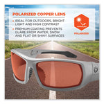 Skullerz Odin Safety Glasses, Matte Gray Nylon Impact Frame, Polarized Polycarbonate Lens