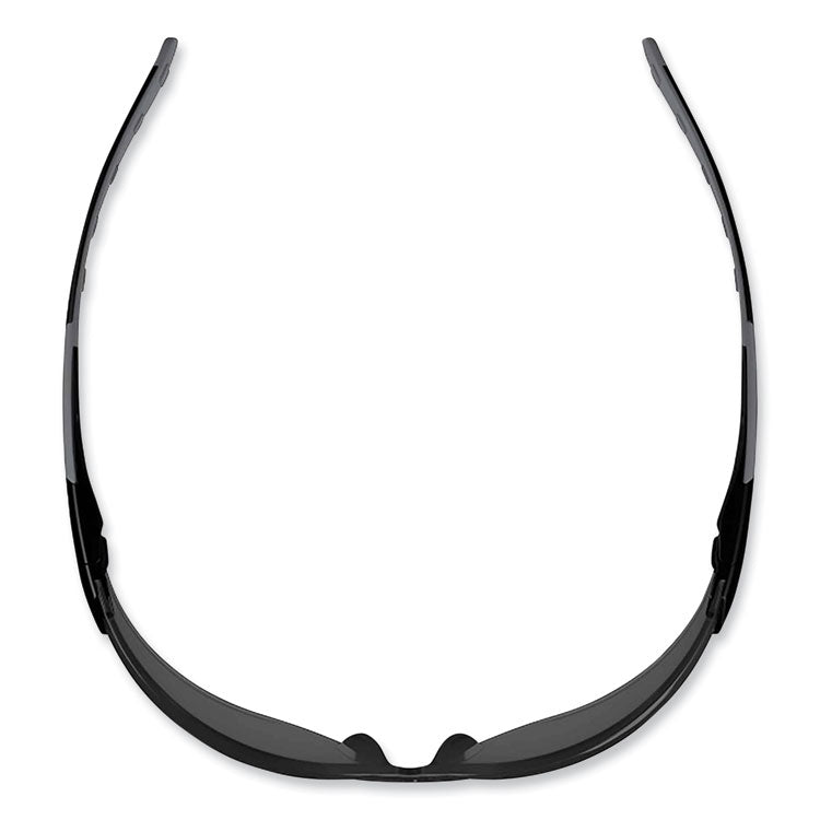 Skullerz Saga Frameless Safety Glasses, Black Nylon Impact Frame, Anti-Fog Smoke Polycarbonate Lens