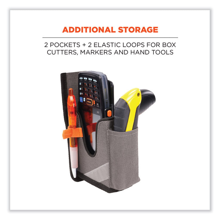 Squids 5540 Handheld Barcode Scanner Holster with Belt Loop, Small, 2.75 x 3.5 x 7.3, Polyester, Gray
