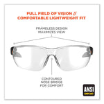 Skullerz Vali Frameless Safety Glasses, Black Nylon Impact Frame, Anti-Fog Clear Polycarbonate Lens