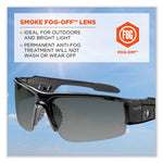 Skullerz Dagr Safety Glasses, Black Nylon Impact Frame, Anti-Fog Smoke Polycarbonate Lens