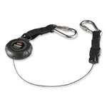 Squids 3000 Retractable Tool Lanyard with Carabiner Anchor, 1 lb Working Capacity, 48" Long, Black