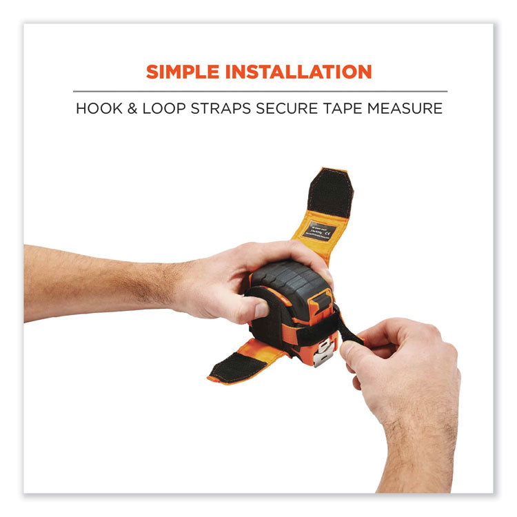 Squids 3770 Belt Clip Tape Measure Holder, Large, 3.62 x 7.25 x 2.5, Polyester, Orange