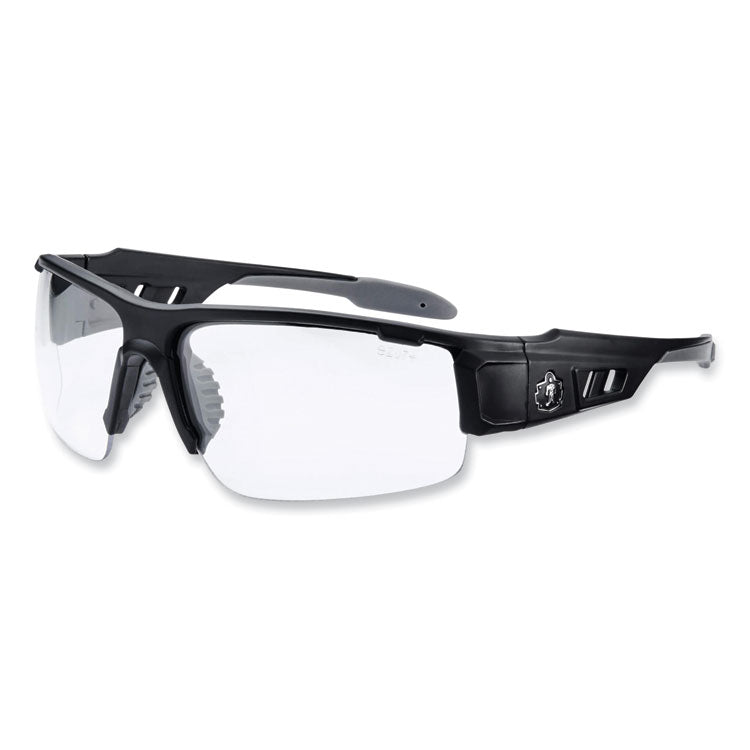 Skullerz Dagr Safety Glasses, Matte Black Nylon Impact Frame, Anti-Fog Clear Polycarbonate Lens