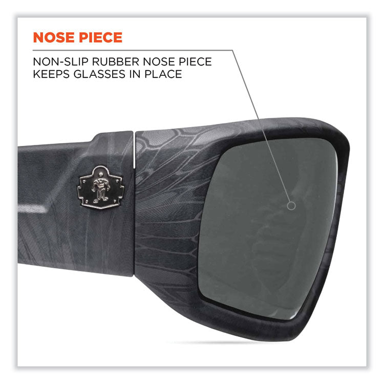 Skullerz Odin Safety Glasses, Kryptek Highlander Nylon Impact Frame, Anti-Fog Smoke Polycarbonate Lens