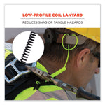 Squids 3158 Coiled Lanyard with Clamp, 2 lb Max Working Capacity, 12" to 48" Long, Black