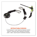 Squids 3000 Retractable Tool Lanyard with Carabiner Anchor, 1 lb Working Capacity, 48" Long, Black