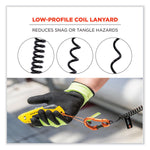 Squids 3166 Coiled Tool Lanyard with Two Carabiners, 2 lb Max Working Capacity, 12" Long, Black