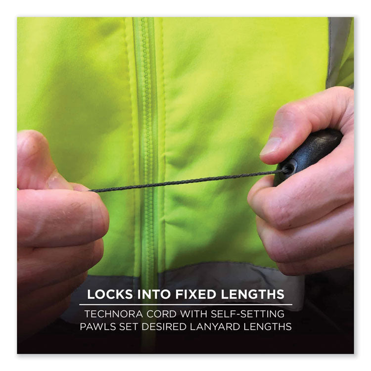 Squids 3001 Retractable Tool Lanyard with Choking-Loop Tool Tether + Carabiner Anchor, 2 lb Max Working Capacity, 48" Long