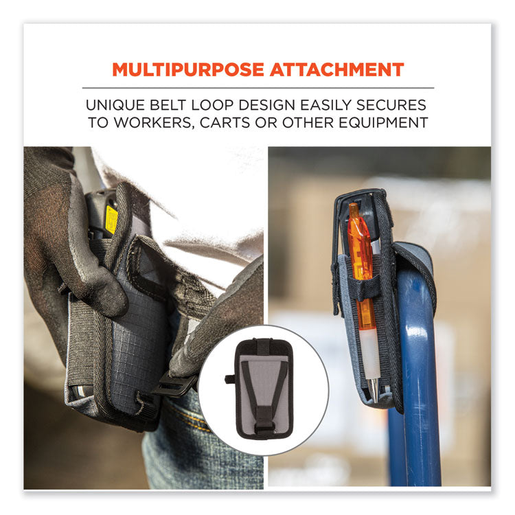 Squids 5542 Phone Style Scanner Holster with Belt Loop, Small, 1 Compartment, 3.75 x 1 x 6.5, Polyester, Black