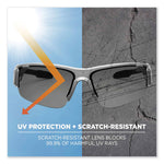 Skullerz Dagr Safety Glasses, Matte Gray Nylon Impact Frame, Anti-Fog Smoke Polycarbonate Lens