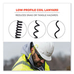 Squids 3157 Coiled Lanyard with Buckle, 2 lb Max Working Capacity, 12" to 48" Long, Black