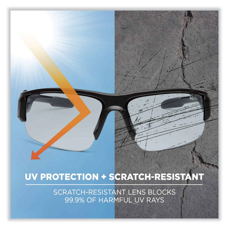 Skullerz Dagr Safety Glasses, Black Nylon Impact Frame, AntiFog Indoor/Outdoor Polycarbonate Lens