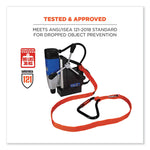 Squids 3148 Tool Lanyard with XL Carabiner + Threaded Loop, 80 lb Max Working Capacity, 76" Long, Orange/Black