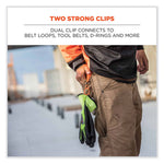Squids 3420 Dual Clip Swivel Glove Clip Holder, 1 x 0.6 x 5.5, Acetal Copolymer, Granite, 100/Pack