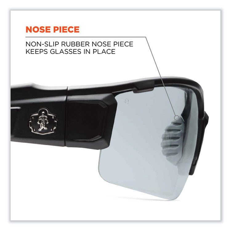 Skullerz Dagr Safety Glasses, Matte Gray Nylon Impact Frame, Indoor/Outdoor Polycarbonate Lens