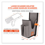 Squids 5540 Handheld Barcode Scanner Holster with Belt Loop, Large, 2.75 x 3.5 x 8, Polyester, Gray