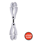 Squids 3420 Dual Clip Swivel Glove Clip Holder, 1 x 0.6 x 5.5, Acetal Copolymer, Granite, 100/Pack