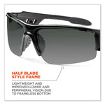 Skullerz Dagr Safety Glasses, Black Nylon Impact Frame, Anti-Fog Smoke Polycarbonate Lens