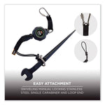 Squids 3001 Retractable Tool Lanyard with Choking-Loop Tool Tether + Carabiner Anchor, 2 lb Max Working Capacity, 48" Long