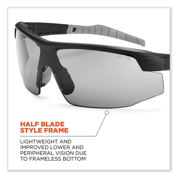 Skullerz Skoll Safety Glasses, Matte Black Nylon Impact Frame, Anti-Fog Smoke Polycarbonate Lens