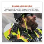 Squids 3157 Coiled Lanyard with Buckle, 2 lb Max Working Capacity, 12" to 48" Long, Black