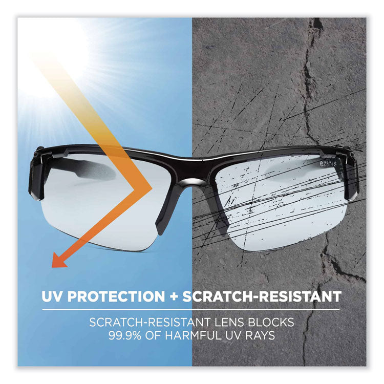 Skullerz Dagr Safety Glasses, Black Nylon Impact Frame, AntiFog Indoor/Outdoor Polycarbonate Lens