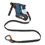 Squids 3129 Tool Lanyard with Double-Locking Swivel Carabiner + Loop, 40 lb Max Working Capacity, 76" Long, Black