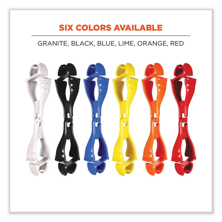 Squids 3400 Dual Clip Glove Clip Holder, 1 x 1 x 6.5, Acetal Copolymer, Red, 100/Pack