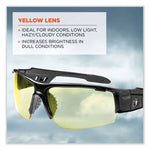 Skullerz Dagr Safety Glasses, Black Nylon Impact Frame, Yellow Polycarbonate Lens
