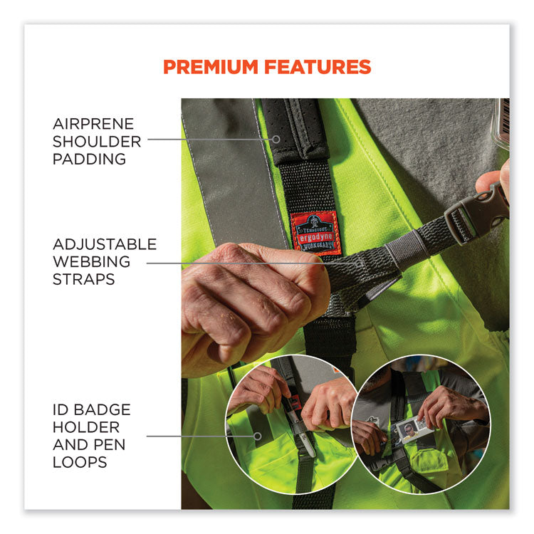 Squids 3138 Padded Barcode Scanner Lanyard Harness, 27" Arm Straps, 18.5" Lanyard, Black/Orange/Gray