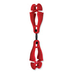 Squids 3420 Dual Clip Swivel Glove Clip Holder, 1 x 0.6 x 5.5, Acetal Copolymer, Red,100/Pack
