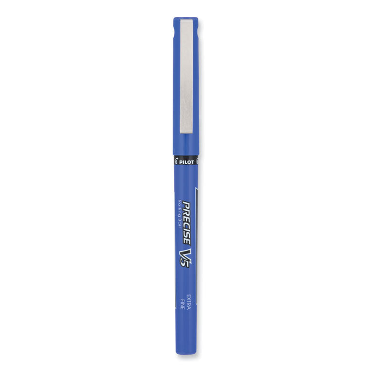 Precise V5 Rollerball Pen, Stick, Extra-Fine 0.5 mm, Purple Ink, Purple/Clear Barrel, Dozen
