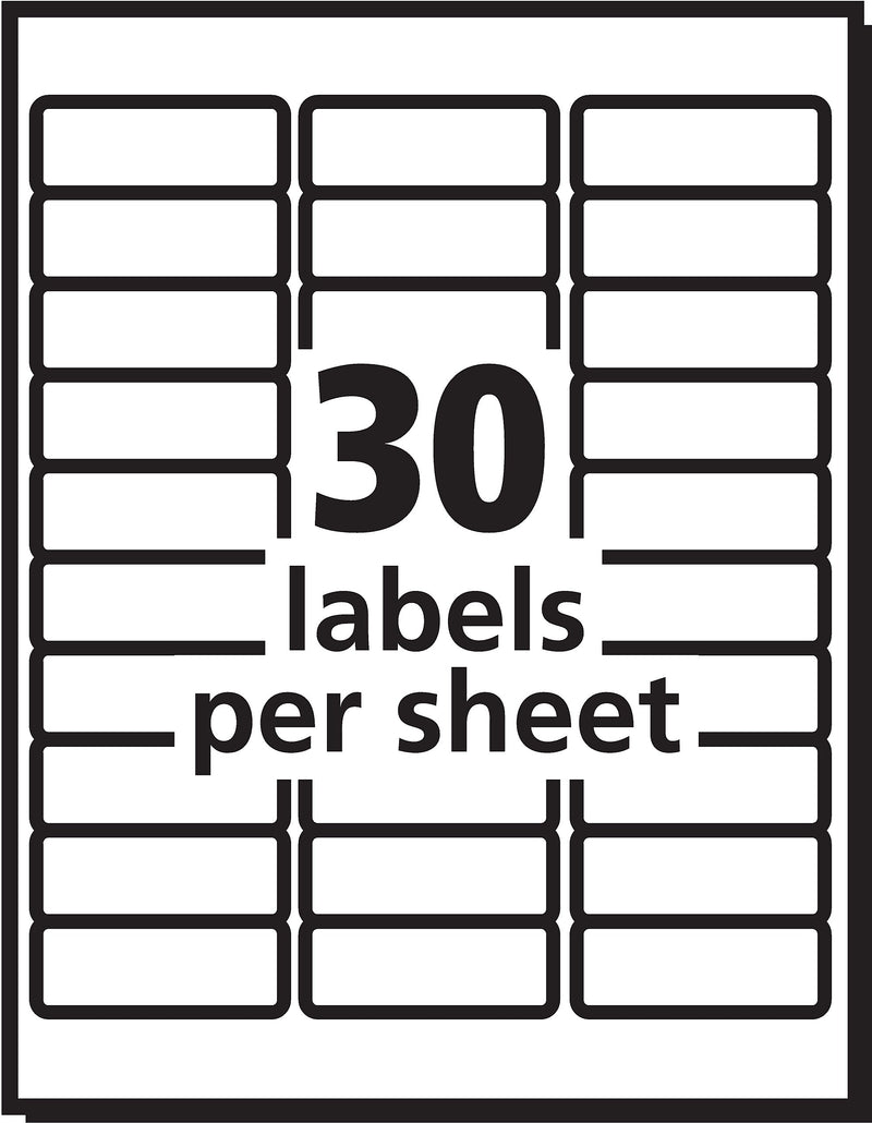 PRES-a-ply Laser/Inkjet Address Labels, 1" x 2-5/8", White, 7,500 Labels/Box (30606)