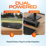 Delton SB200 20-Watt Wired/Wireless Soundbar Computer Speaker, Black (DSB200)