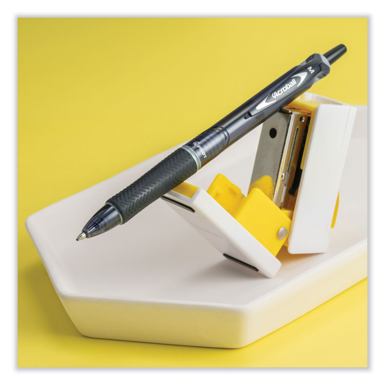 Acroball Colors Advanced Ink Hybrid Gel Pen, Retractable, Medium 1 mm, Black Ink, Smoke/Black Barrel