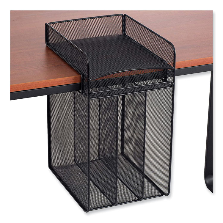 Onyx Vertical Hanging Storage, 4 Sections, Letter Size Files, 10.25" x 12" x 17.1", Black