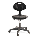 6700 Series Polyurethane Adj Height Task Chair, Supports 300 lb, 16" to 21" Seat Height, Black Seat, Black Back, Black Base