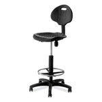 6700 Series Adjustable Height Polyurethane Task Stool, Supports Up to 300 lb, 22" to 32" Seat Height, Black