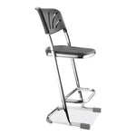 6600 Series Elephant Z-Stool With Backrest, Supports Up to 500 lb, 24" Seat Heightt, Black Seat, Black Back, Chrome Frame