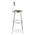 6400 Series Height Adjustable Heavy Duty Padded Stool with Backrest, Supports Up to 300 lb, 25" to 33" Seat Height, Gray