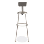6400 Series Height Adjustable Heavy Duty Padded Stool with Backrest, Supports 300 Up to lb, 32" to 39" Seat Height, Gray