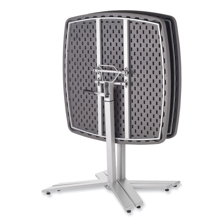 Cafe Time Adjustable-Height Table, Square, 36w x 36d x 30 to 42h, Charcoal Slate
