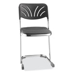 6600 Series Elephant Z-Stool With Backrest, Supports Up to 500 lb, 18" Seat Height, Black Seat, Black Back, Chrome Frame