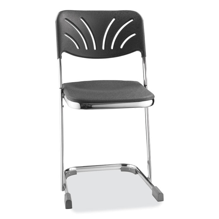 6600 Series Elephant Z-Stool With Backrest, Supports Up to 500 lb, 18" Seat Height, Black Seat, Black Back, Chrome Frame