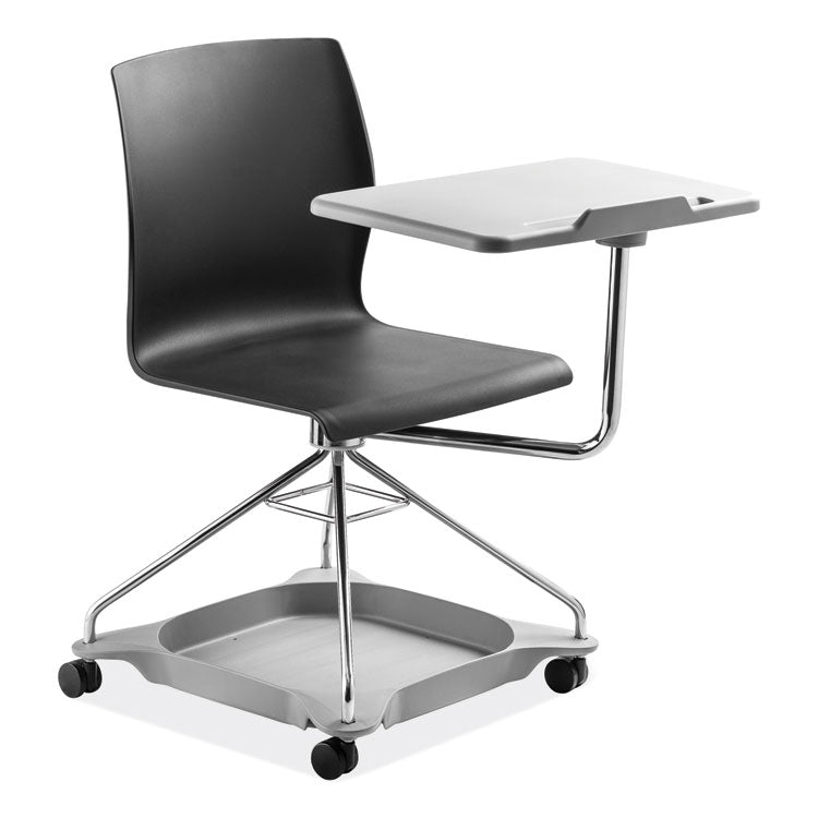 CoGo Mobile Tablet Chair, Supports Up to 440 lb, 18.75" Seat Height, Black Seat, Black Back, Chrome Frame