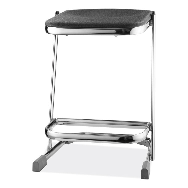 6600 Series Elephant Z-Stool, Backless, Supports Up to 500 lb, 22" Seat Height, Black Seat, Chrome Frame