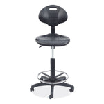 6700 Series Adjustable Height Polyurethane Task Stool, Supports Up to 300 lb, 22" to 32" Seat Height, Black