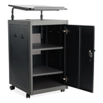 Teacher's WorkPod Lectern, 20 x 24 x 41, Charcoal Slate/Black